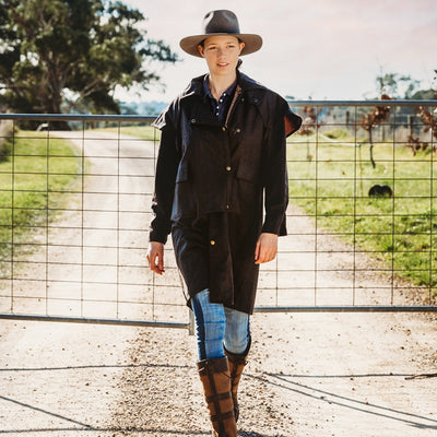 Nullabor Oilskin Coat 3/4 Length