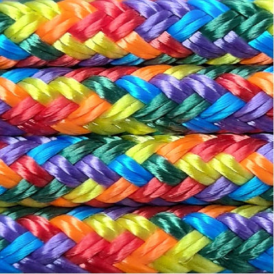 Nungar Knots Headstall - 6mm Yachting Rope, PATTERN COLOURS - RAINBOW
