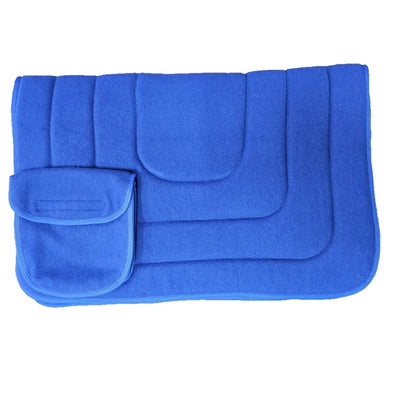 Kersey Wool Saddle Cloth Rectangular with Pockets  - ROYAL