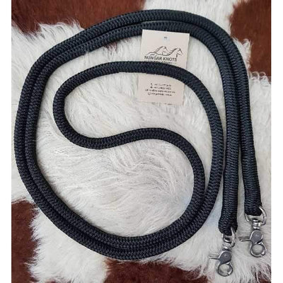 Nungar Knots Round Reins 12mm x 2.5m with S/S Clip, Continuous Rein