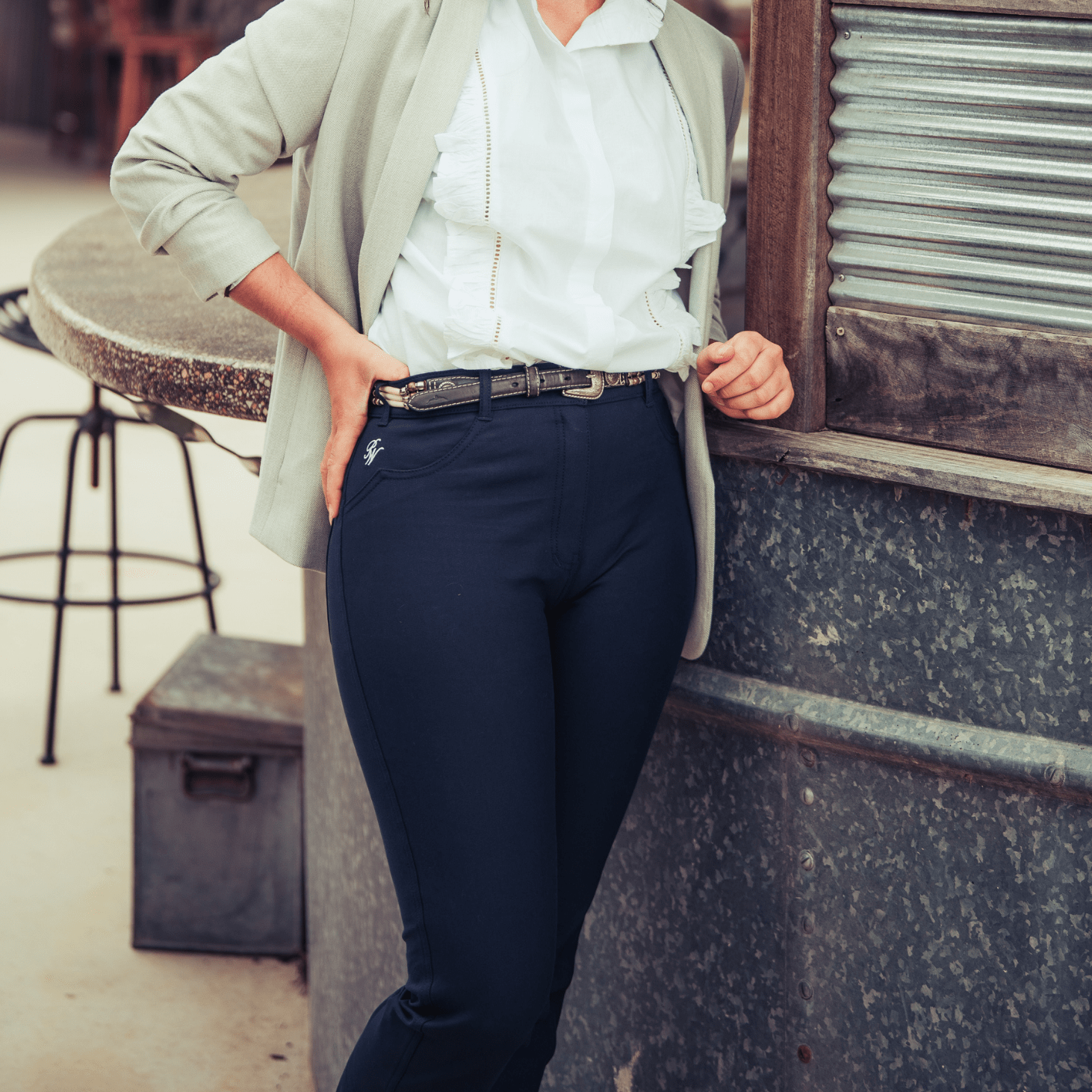 Peter Williams ROXBY Riding Pants - 36 INCH LEG - NAVY