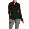 Ariat Womes Sunstopper 2.0 1/4 Zip Long Sleeve Baselayer - Colour:BLACK
