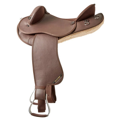 Syd Hill Synthetic Half Breed Saddle - BROWN, Non-Adjustable Gullet