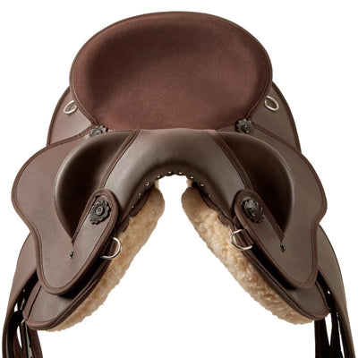 Syd Hill Synthetic Half Breed Saddle - BROWN, Non-Adjustable Gullet