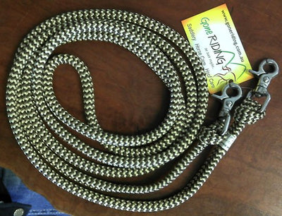 LIghtRider Rope Reins - Brown/Gold